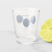 Mooie bosbessen paarse illustratie van de cartoon shot glas (Achterkant)