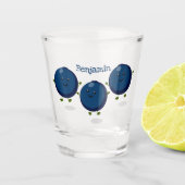 Mooie bosbessen paarse illustratie van de cartoon shot glas (Voorkant)