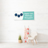 Mooie bosbessen paarse illustratie van de cartoon spandoek (Insitu)