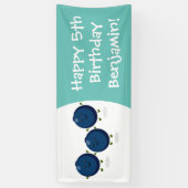 Mooie bosbessen paarse illustratie van de cartoon spandoek (Verticaal)