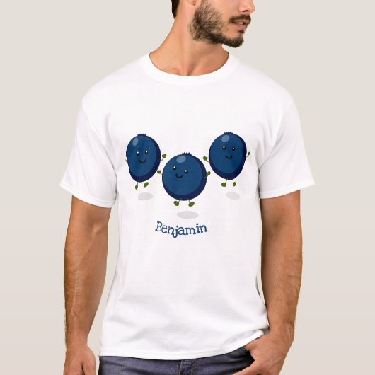 Mooie bosbessen paarse illustratie van de cartoon t-shirt (Voorkant)