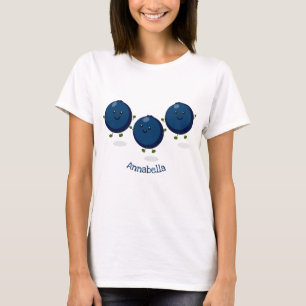 Mooie bosbessen paarse illustratie van de cartoon t-shirt