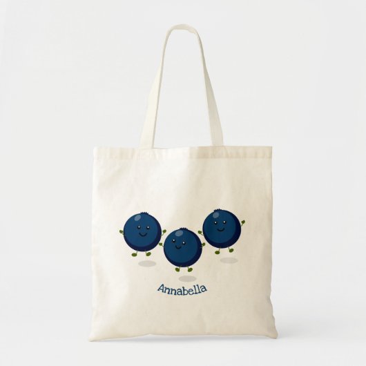 Mooie bosbessen paarse illustratie van de cartoon tote bag (Voorkant)
