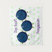 Mooie bosbessen paarse illustratie van de cartoon wandkleed (Voorkant)