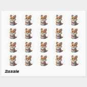 Mooie Bosdier Sticker | Klassieke Ronde Gifti (Vel)