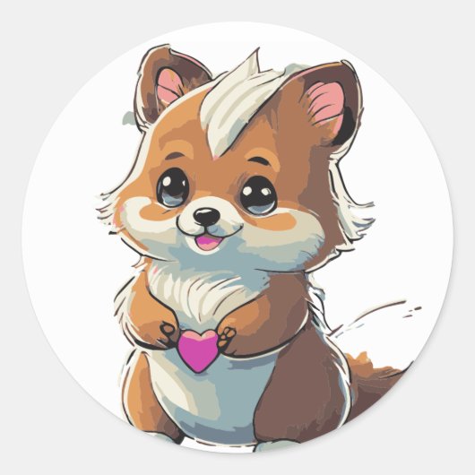 Mooie Bosdier Sticker | Klassieke Ronde Gifti (Voorkant)