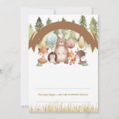 Mooie bosdieren baby jongen shower ontwerp kaart (Achterkant)
