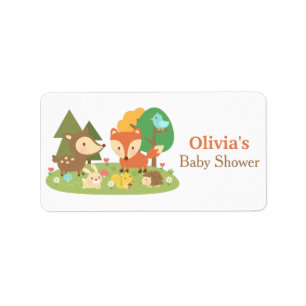 Mooie bosdieren baby shower feest labels