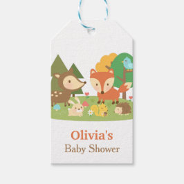 Mooie bosdieren baby shower feest labels cadeaulabel