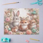 Mooie Bosdieren Bloemig Tissuepapier (Craft)