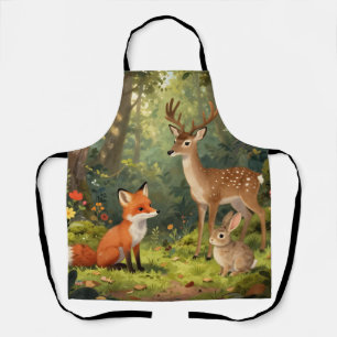 Mooie bosdieren boslandschap schort