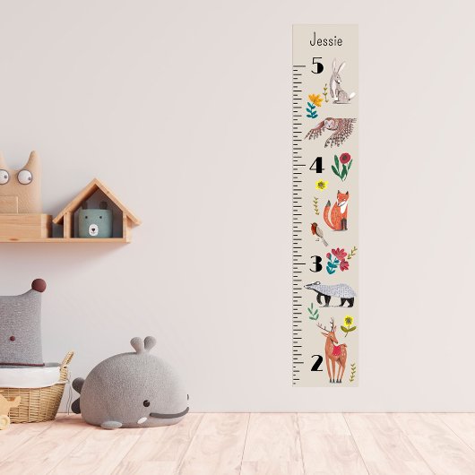 Mooie Bosdieren Neutrale Groeimeter Poster