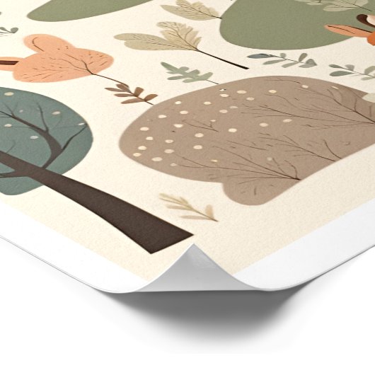 Mooie bosdieren poster (Hoek)