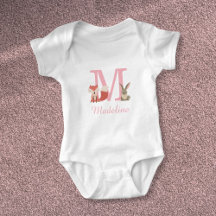 Mooie bosdieren Roze monogram