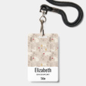 Mooie bosdieren Scandinavisch patroon Badge (Voorzijde met lanyard)