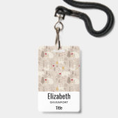 Mooie bosdieren Scandinavisch patroon Badge (Achterkant met lanyard)