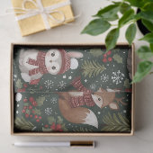Mooie bosdieren Winterpatroon Tissuepapier (Geschenk)