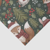 Mooie bosdieren Winterpatroon Tissuepapier (Detail)