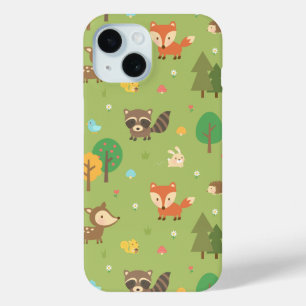 Mooie bosdierpatroon iPhone 15 case