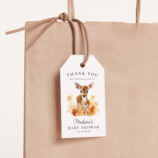 Mooie Bosherten Herfst Baby Shower Cadeaulabel