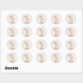 Mooie bosherten verjaardagsronde sticker (Vel)