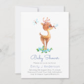 Mooie Bosherten Waterverf Babyshower Incl. Envelop (Voorkant)