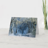 Mooie Bossen Vrolijk Kerstfeest Winter Schilderach Feestdagen Kaart (Voorkant)
