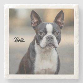 Mooie Boston Terrier gepersonaliseerd Stenen Onderzetter