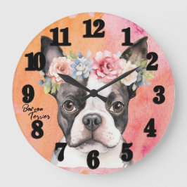 Mooie Boston Terrier hond Grote Klok