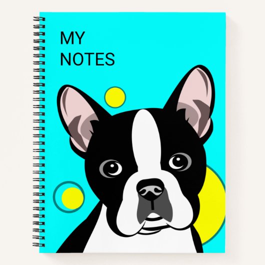 Mooie Boston Terrier Kinderen Notitieboek (Voorkant)