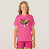 Mooie Boston Terrier Superhelden T-Shirt voor Kind (Voorkant volledig)