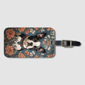 Mooie Boston Terrier William Morris Geïnspireerd Bagagelabel (Voorkant (horizontaal))