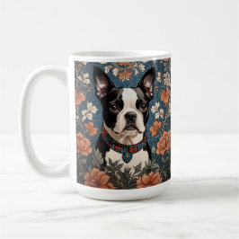 Mooie Boston Terrier William Morris Geïnspireerd Koffiemok