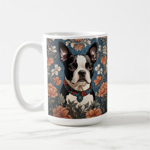 Mooie Boston Terrier William Morris Geïnspireerd Koffiemok