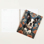 Mooie Boston Terrier William Morris Geïnspireerd Planner (Display)