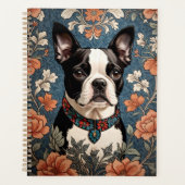 Mooie Boston Terrier William Morris Geïnspireerd Planner (Voorkant)