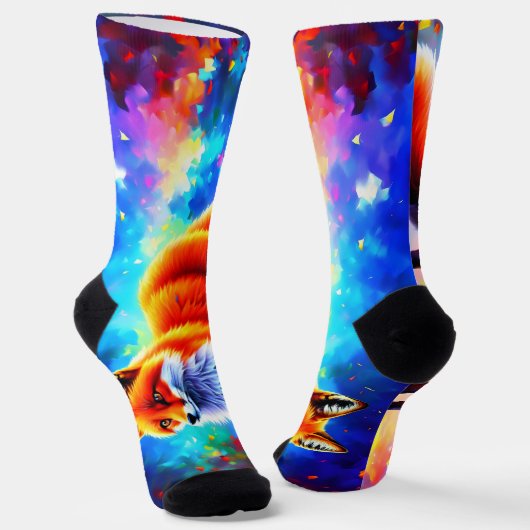 Mooie bosvos, rode kleur, wit sokken (Gebogen)