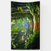 Mooie bosweg in de zomer spandoek (Verticaal)