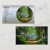 Mooie bosweg in de zomer visitekaartje (Voorkant / Achterkant)