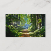 Mooie bosweg in de zomer visitekaartje (Achterkant)