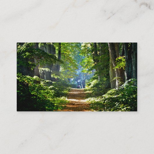 Mooie bosweg in de zomer visitekaartje (Achterkant)