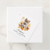 Mooie boswolfjong herfst babyshower bedankjes labels (In situ)