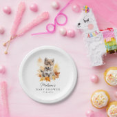 Mooie boswolfpup herfst babyshower papieren bordje (Feest)