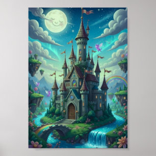 Mooie boszonnestralen fantasy poster