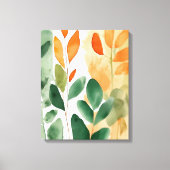 Mooie Botanicals in Groen & Sinaasappel, Canvas Ar (Voorkant)