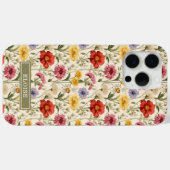 Mooie Botanische Aquarel Wilde Bloem Naam Case-Mate iPhone Case (Achterkant (horizontaal))
