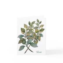 Mooie Botanische/Basil gevouwen Wenskaart