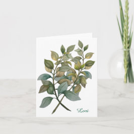 Mooie Botanische/Basil gevouwen Wenskaart Feestdagen Kaart