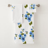 Mooie botanische blauwe bloemen bad handdoek (Insitu)