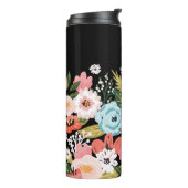 Mooie botanische bloeiende Florale hartslag Thermosbeker (Gedraaid links)